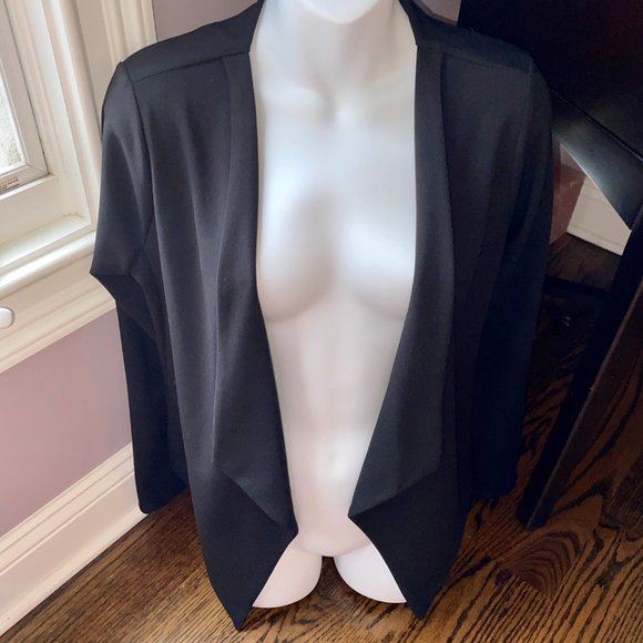 NWT Elena Baldi Luxury Blk Open Asymmetrical Cardigan/Shrug M, Italy - Picture 4 of 8